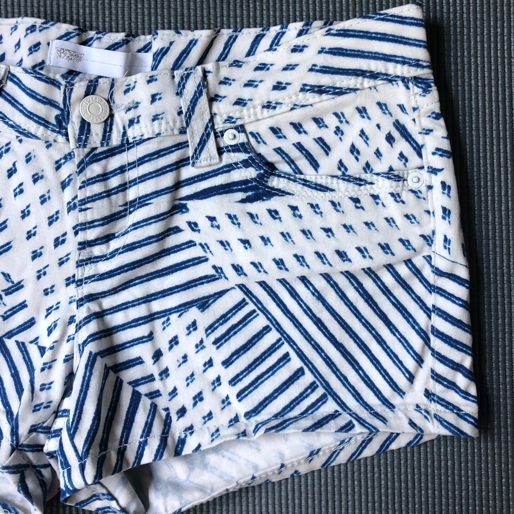 Levis Patterned Jean Shorts, Levi’s White and Blue Jean Shorts
